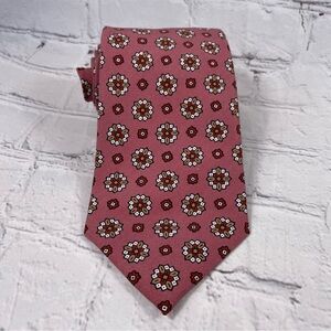 E. G. Cappelli Mauve Pink Floral Geometric Print Silk Tie